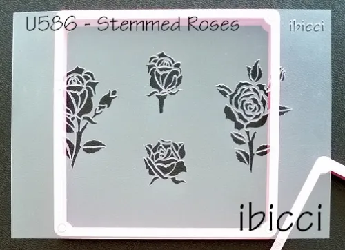 ibicci Stemmed Roses stencil - 1 part stencil under Genie
